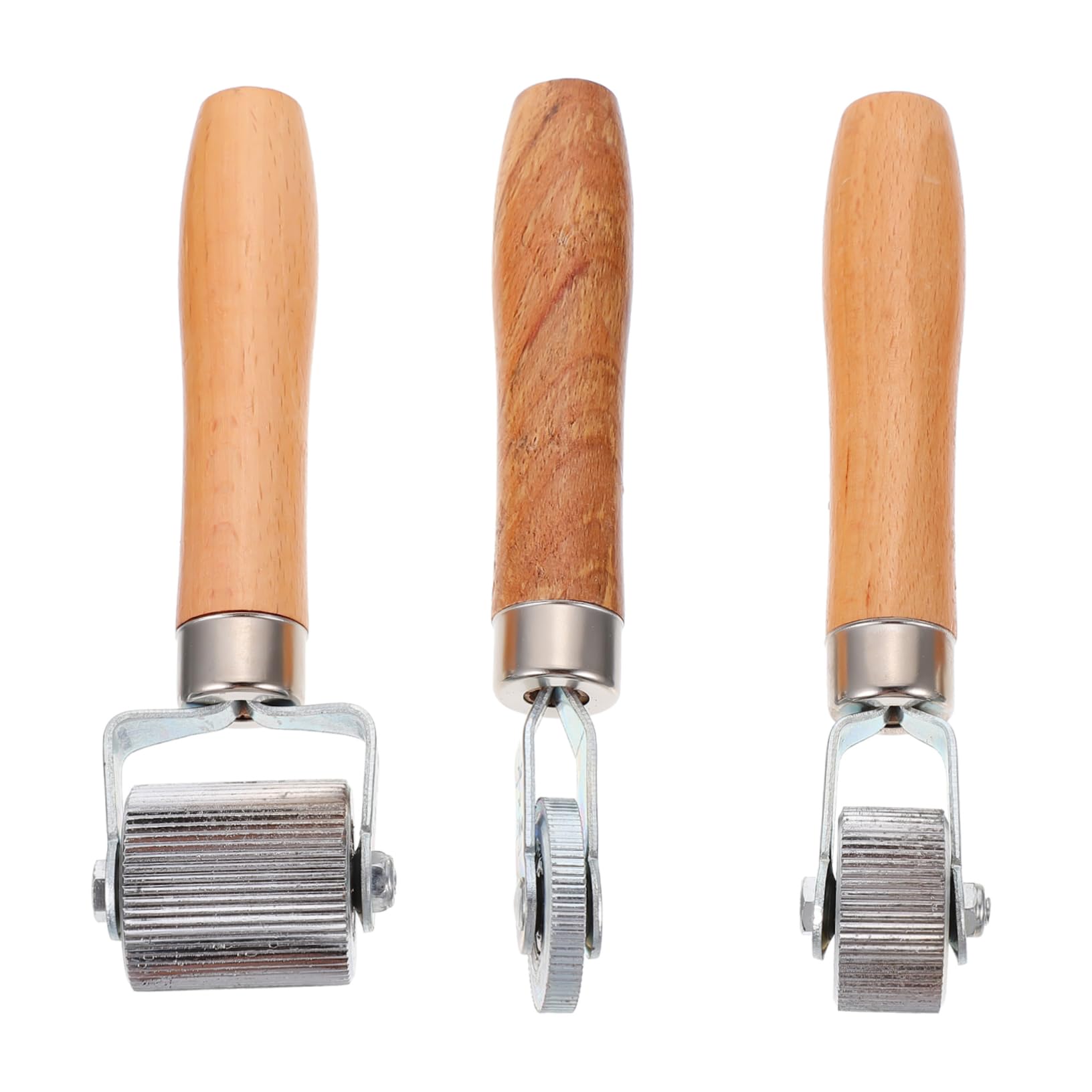 SOLUSTRE Kit de Réparation de Pneus Voiture Rouleaux à Manche en Bois et Acier Léger et Portable 3 Pièces pour Réparation des Pneus