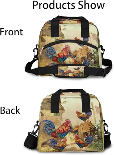 Miniatura 3 de Lonchera con aislamiento de pollo, estilo vintage, con diseño de gallina, bolsa de almuerzo, organizador de aperitivos para mujeres, hombres y