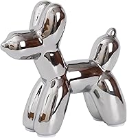 Vista 16 de Notakia Linda estatua de globo de perro de cerámica en oro, manualidades para decoración de sala de estar y escritorio, estatua de animal