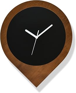 Pin Clock Black - Simple & Trendy Decor - Solid Iroko Wood Clock - Customized Clock - Minimalist Office Art - Contemporary Wall Mount Clock