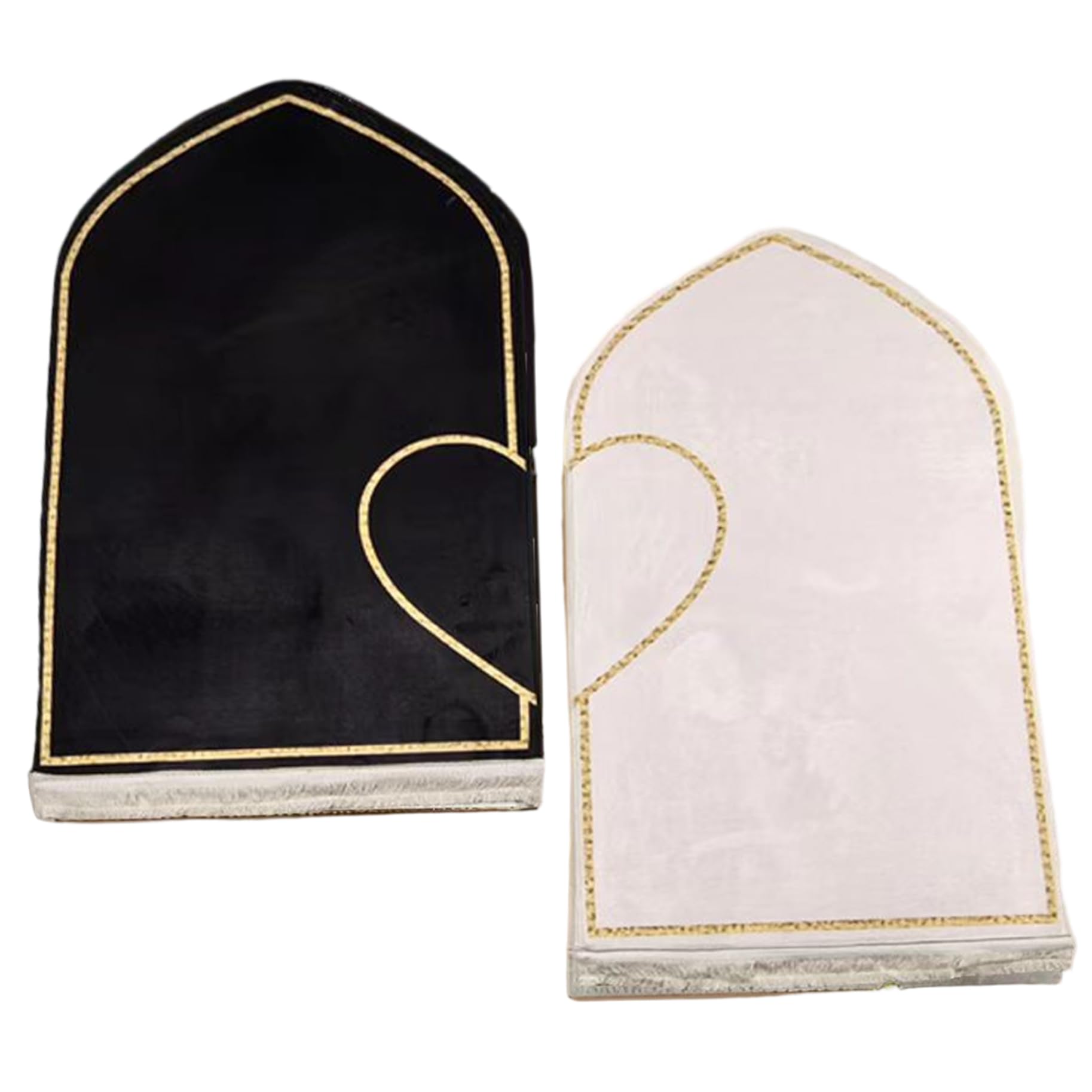 1 Paire de Tapis de prière Musulman, 43x28 ​​Pouces, Motif cœur, avec Pompon, Portable, antidérapant, Lavable en Machine, Tapis prière Islamique