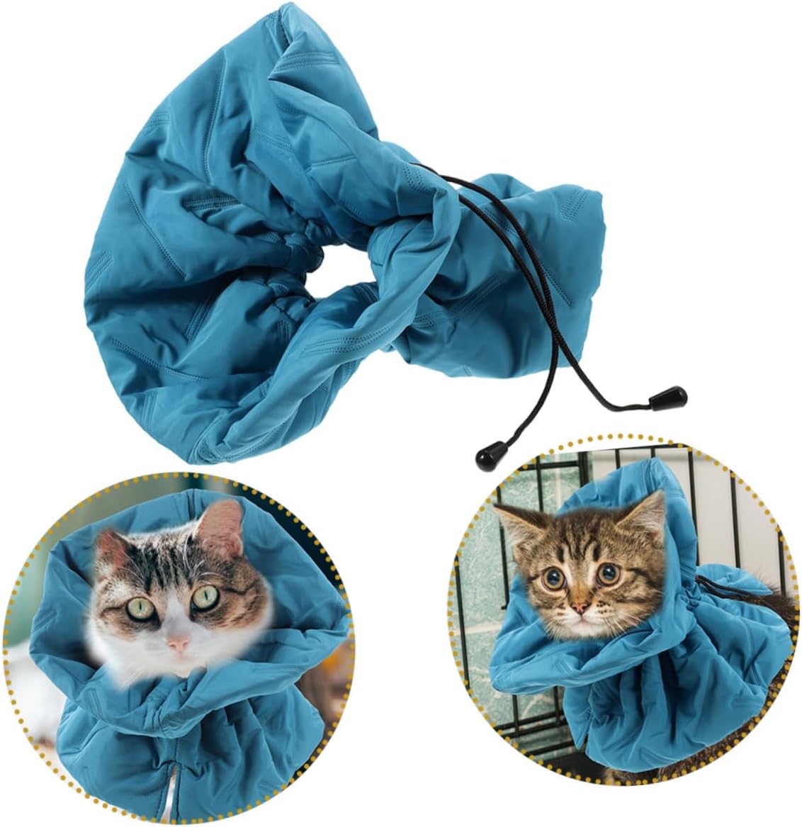 Mipcase 3pcs Cat Recovery Collar Adjustable Soft Elizabethan Cone for Cats Prevents Licking After Surgery Cozy Material Lake