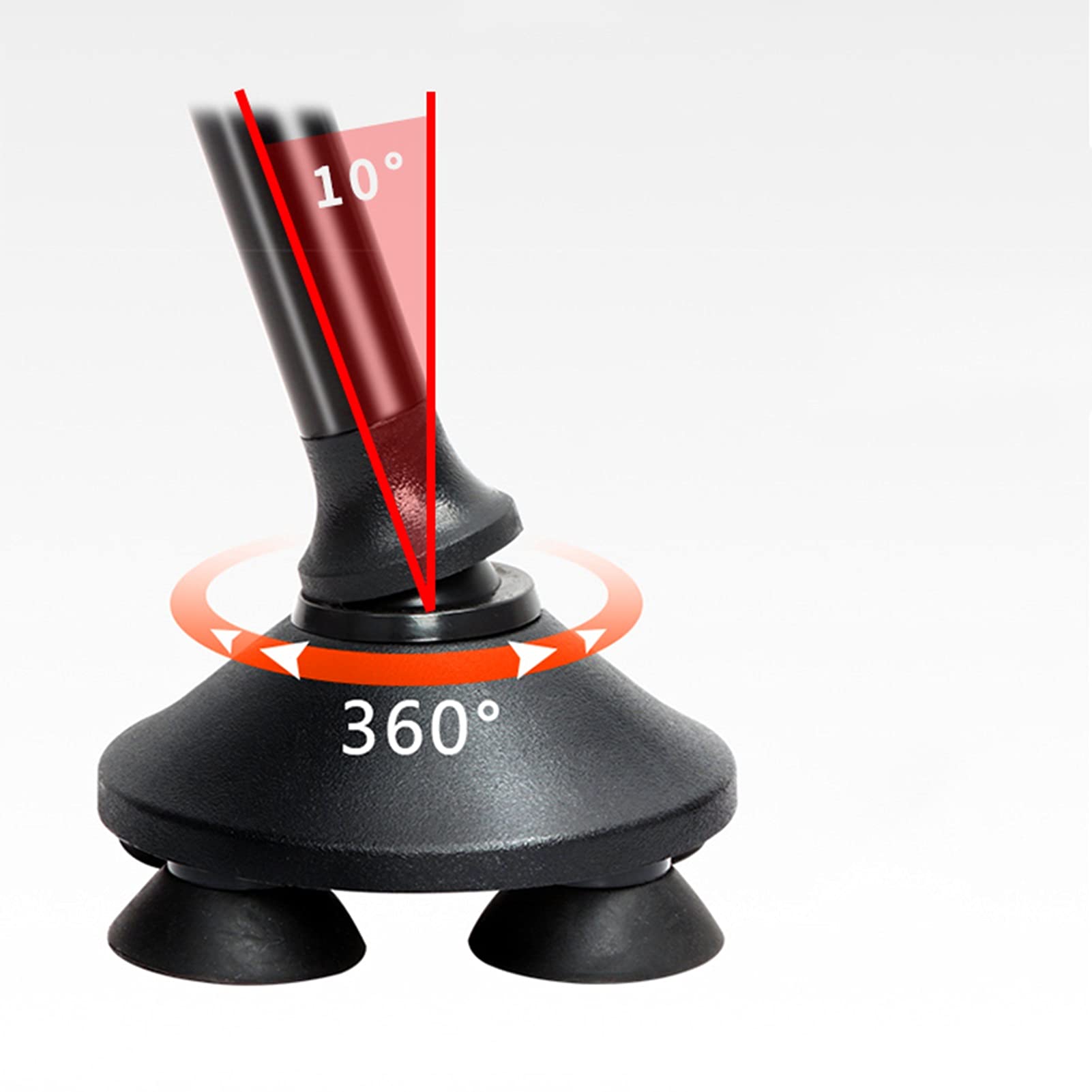 Bastón para Ancianos Bastones multifuncionales de aleación de Aluminio, Bastones de Cuatro Patas, Bastones telescópicos para Ancianos con Luces LED (Color : Negro)