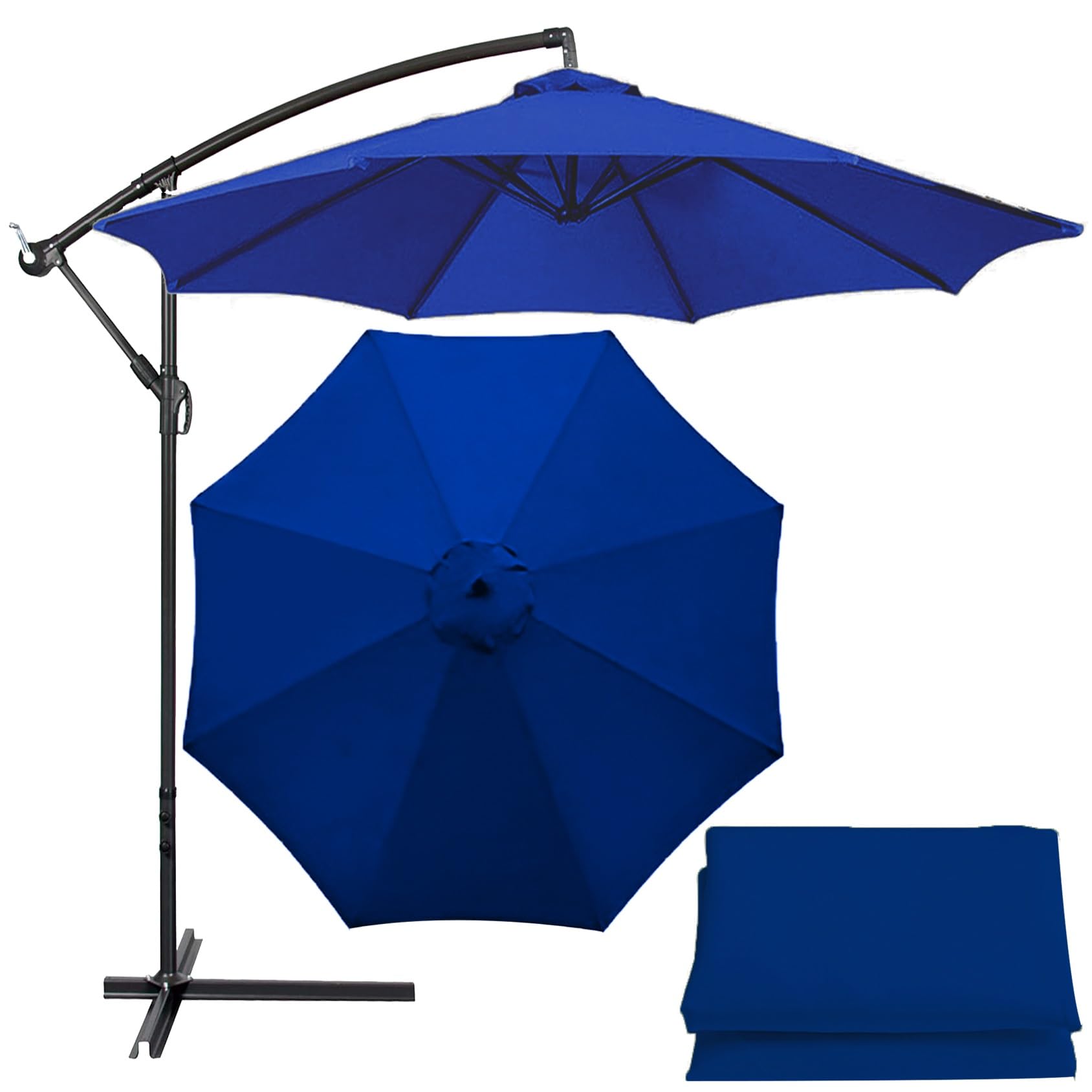 Patio Umbrella Replacement Cloth 200cm-6 Arms 2.7m-6 Arms 2.7m-8 Arms 300cm-6 Arms 300cm-8 Arms Replacement Parasol Fabric Cover For Garden Umbrella - Waterproof/UV Protection(Color:Royal blue,Size:8