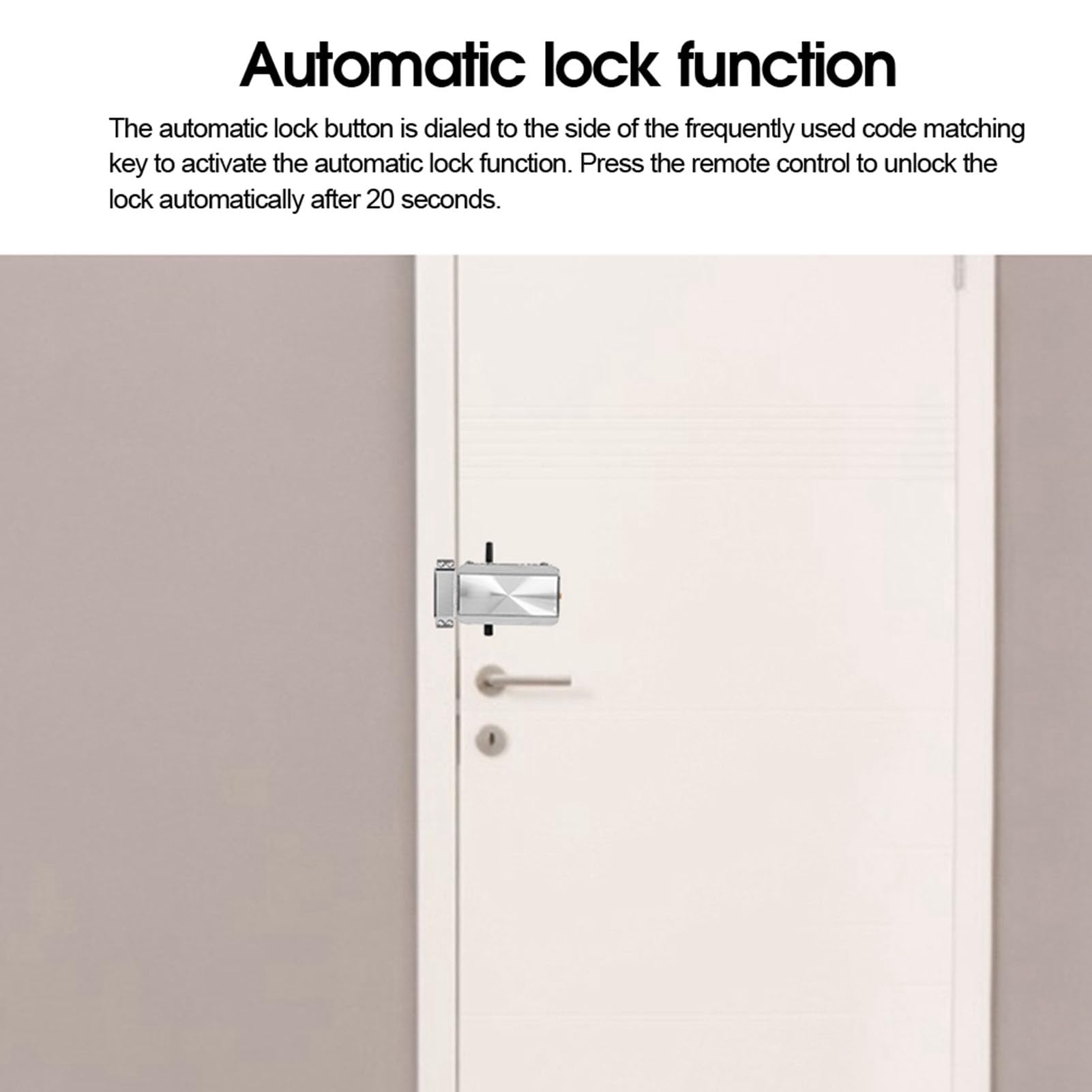 Hidyliu Kit de Control Remoto con Cerradura de Puerta Bluetooth, Diseño Oculto, Antirrobo para el Hogar, Hotel, Apartamentos, Acero Inoxidable Duradero, 4 Mandos a Distancia