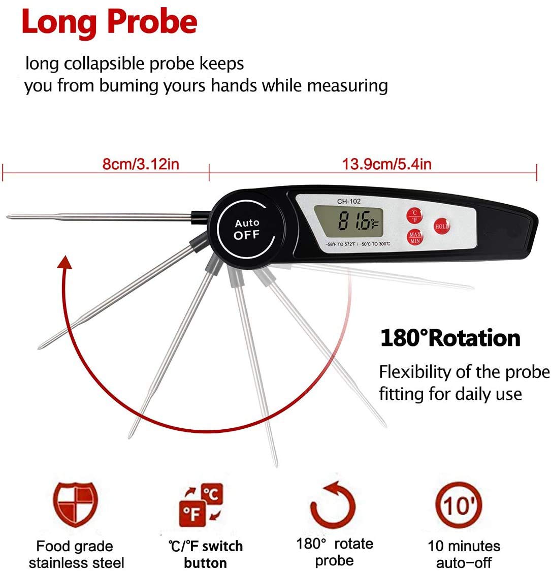 Blасk Frіdау Clеаrаnсе Digital Instant Read Meat Thermometer, Aictoe Ultra Fast Waterproof Kitchen Food Cooking Candy Thermometer Probe for Outdoor BBQ Grill Smoker Baking Turkey and Oil Deep Frying Gеt Pорulаr оƒƒеr Digital Instant Read Meat Thermometer, Aictoe Ultra Fast Waterproof Kitchen Food Cooking Candy Thermometer Probe for Outdoor BBQ Grill Smoker Baking Turkey and Oil Deep Frying