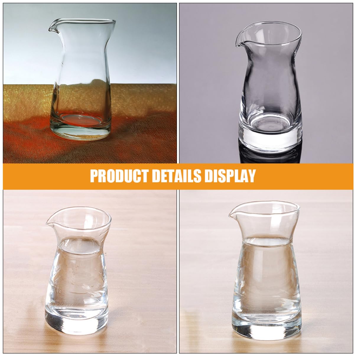 NAMOARLY 4 Pcs Glass Creamer Jar Milk Frothing Pitcher Iced Tea Water Pitcher Small Syrup Dispenser Juice Pitcher Milk Holder Milk Pitcher for Breastmilk Liquid Formula Sachets Bowl