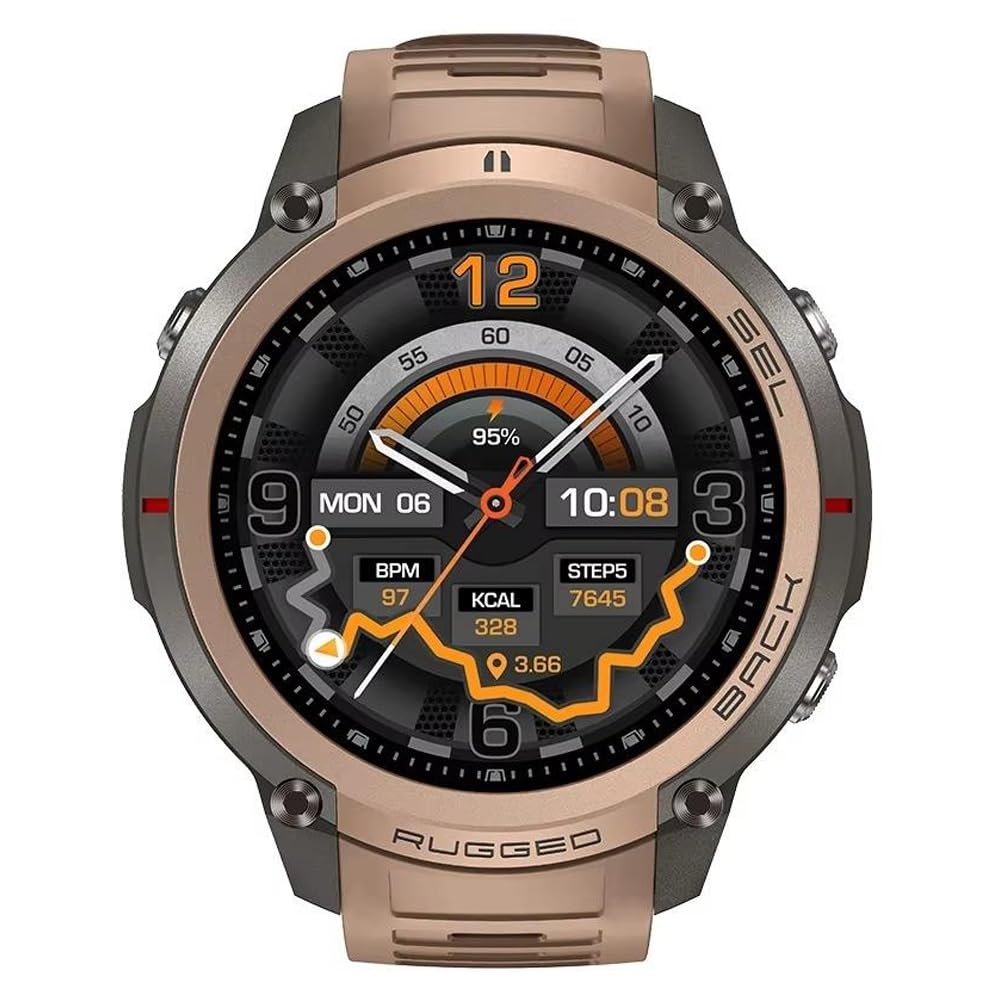 Reloj inteligente GPS con mapas fuera de línea, brújula, altímetro, tiempo – Reloj con pantalla AMOLED de 1,43 pulgadas, impermeable 50 m, monitor de corazón/oxígeno/presión, correa de gel de