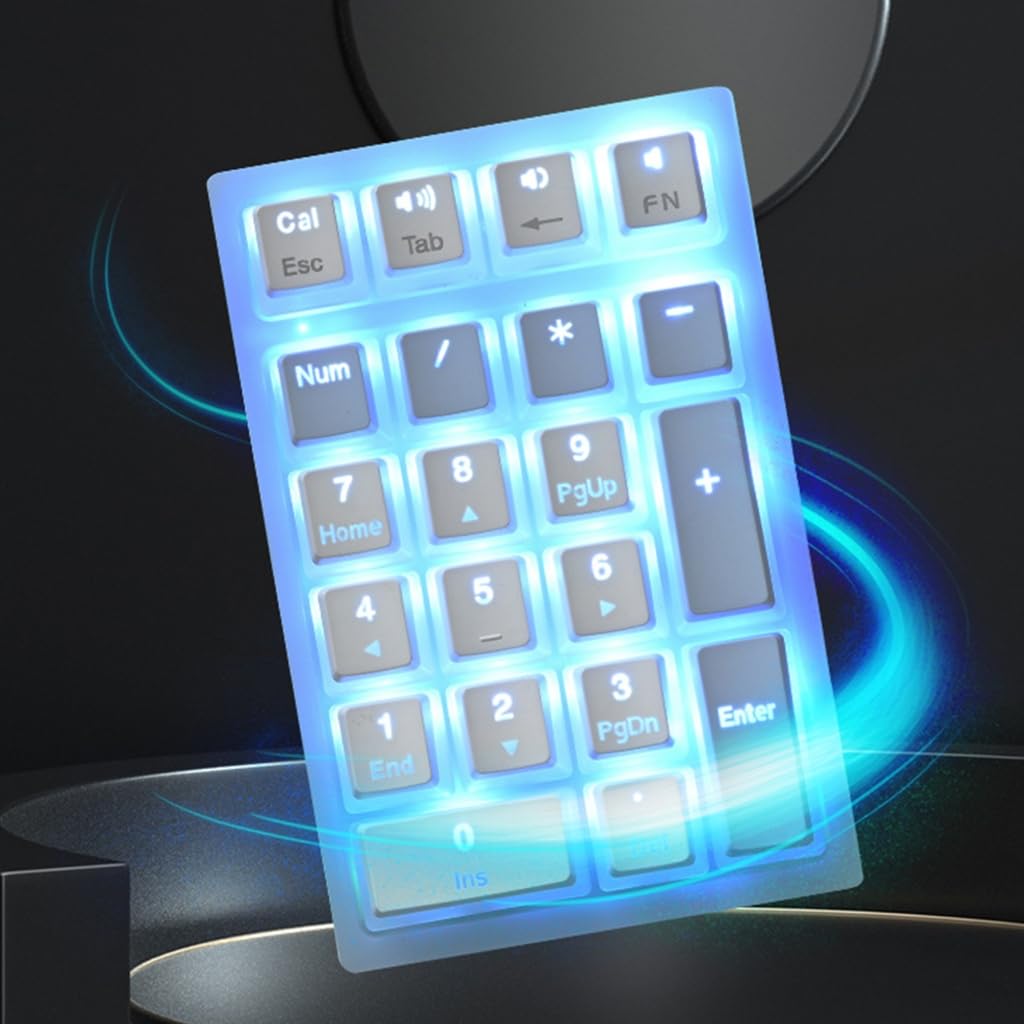 Teclado numérico mecánico de 21 teclas, teclado numérico intercambiable en caliente, con cable, retroiluminado, USB C, teclado numérico para laptop, computadora de escritorio