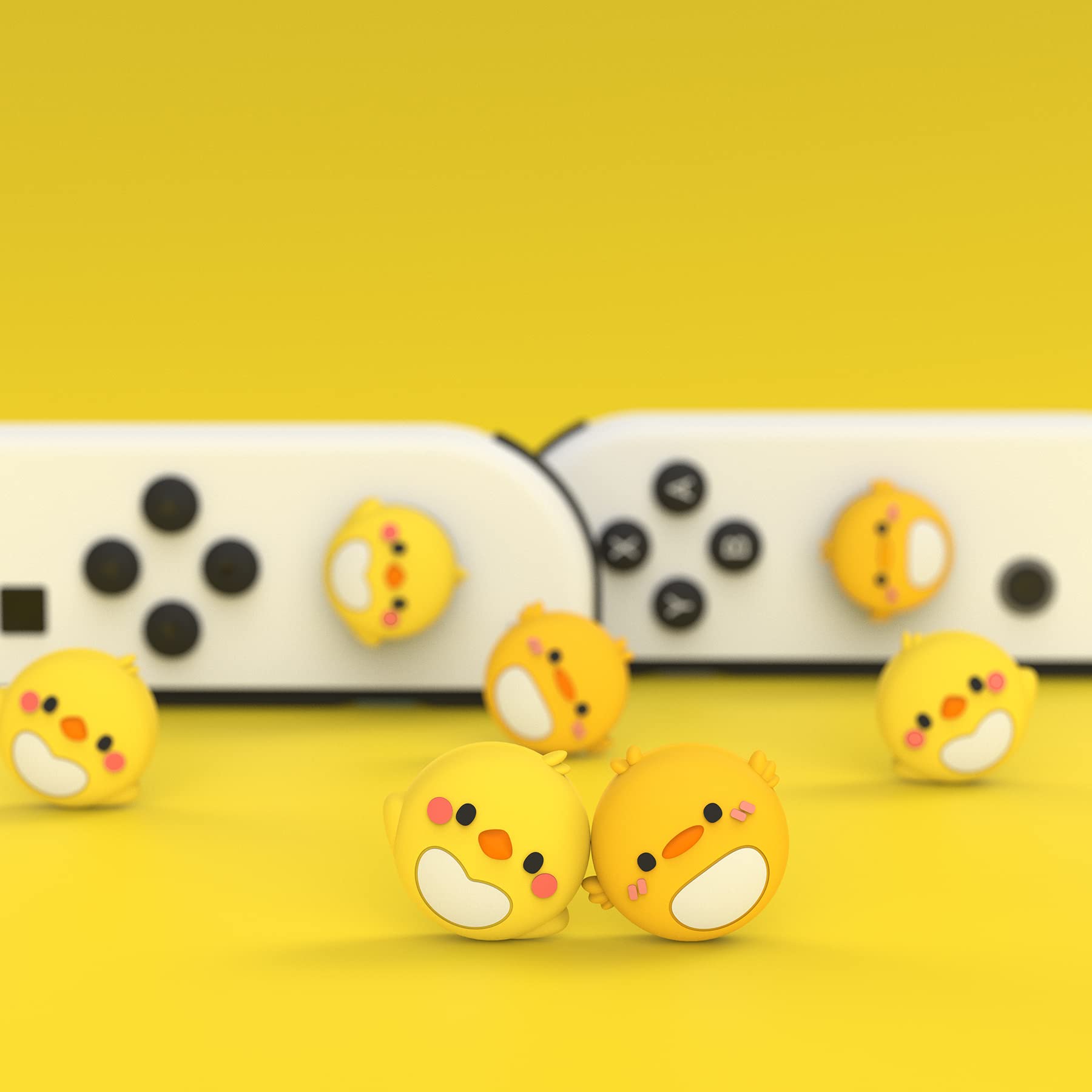 PlayVital 4PCS Thumb Grip Caps do Switch,Nakładki na Gałki Analogowe kompatybilny z Switch OLED/Lite Joycon-Papuga&Pisklę