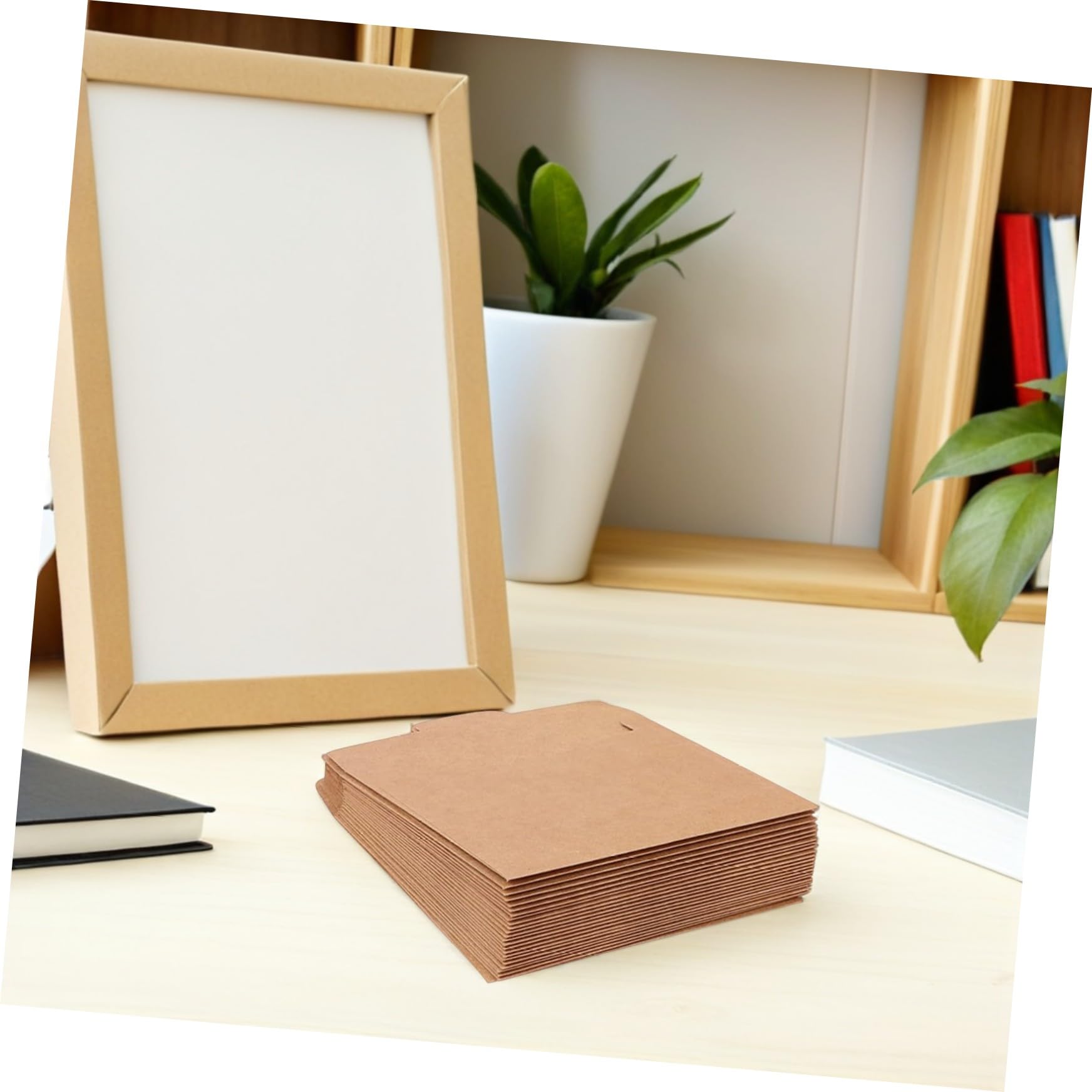 HEMOTON 50 pièces Sacs Papier Kraft Marron pour CD Enveloppes de Rangement Durables et Réutilisables Pochettes Emballage pour Cartes et Fichiers