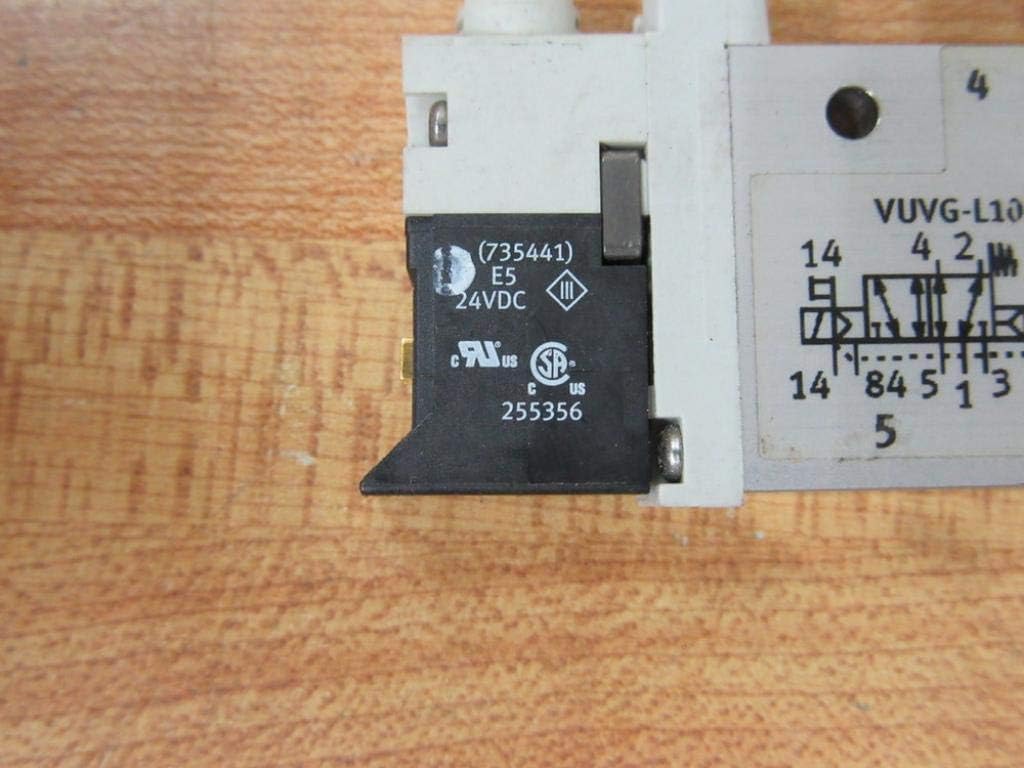 Close-up of FESTO VUVG-L10-M52-RT-M5-1P3 electrical connector