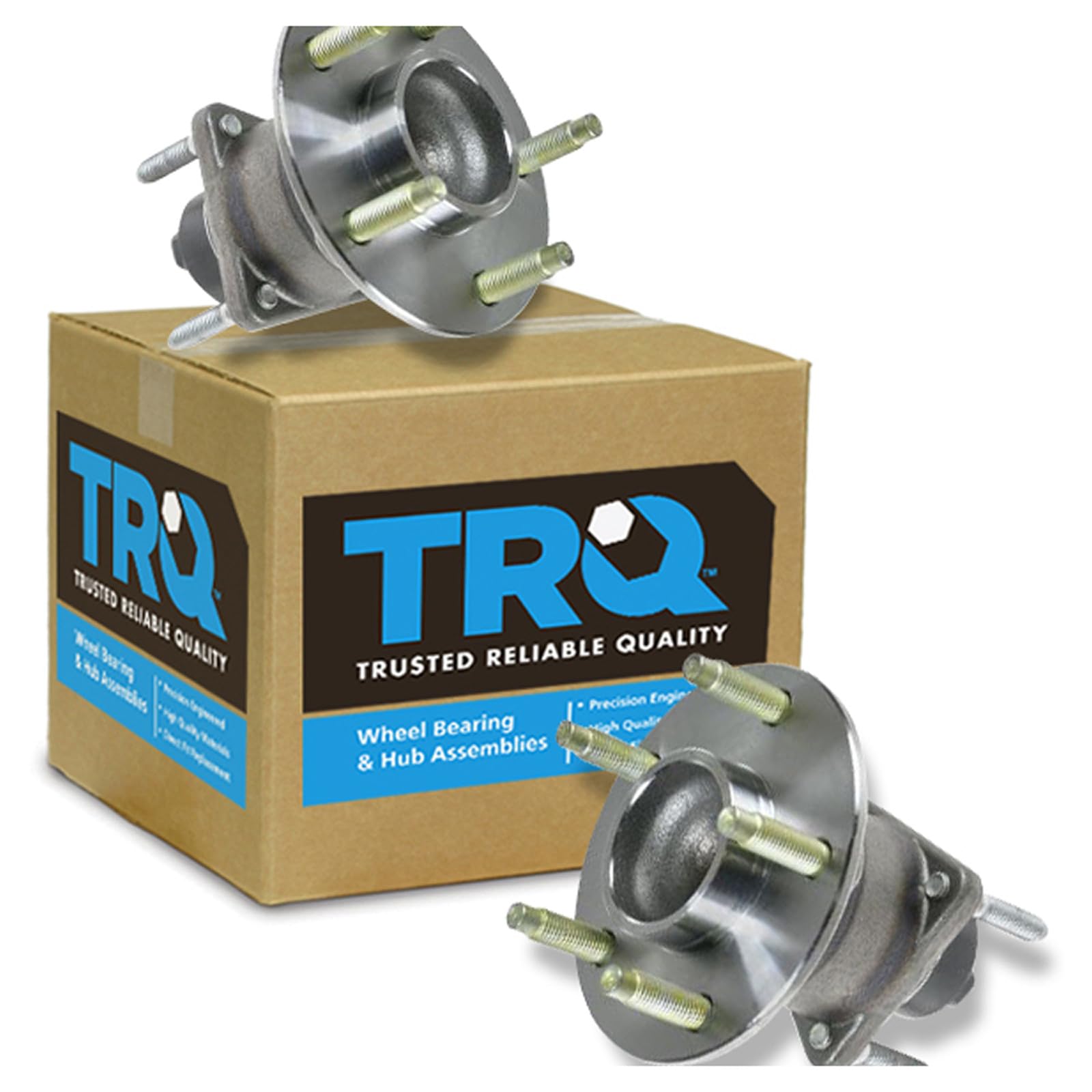 TRQ 2 Piece Rear Wheel Bearing &amp; Hub Assembly Set