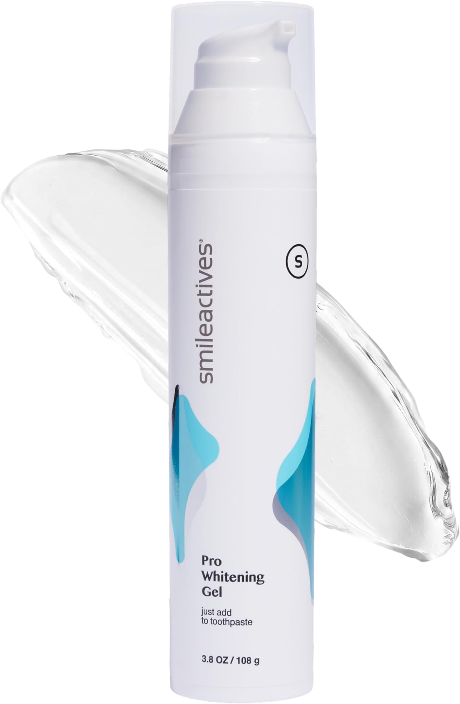 Smileactives Teeth Whitening Gel for Toothpaste with Clinical-Grade Hydrogen Peroxide, Tooth Stain Remover for White Teeth, Dentist Quality Pro Whitening Gel to Remove Stains, 90 Day, 3.8 oz Bottle