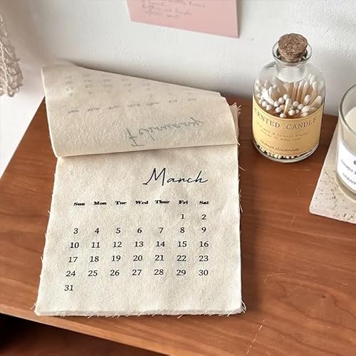 Generic 2025 Creative Handmade Canvas Wall Calendar Cotton Calendar Wall Decoration Shooting Props New Year Gift thumb #5
