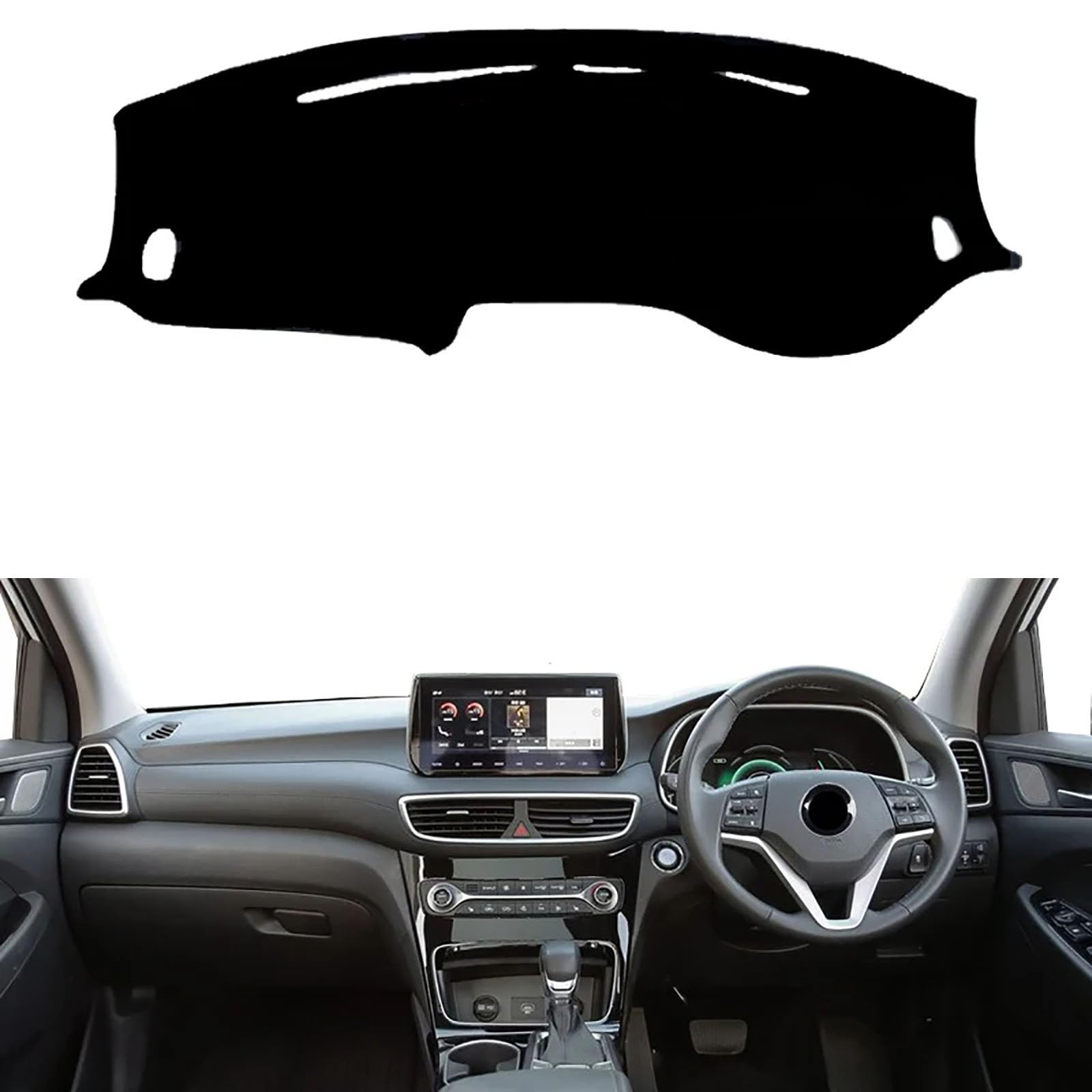 Compatible with Hyundai Tucson 2019-2021, Car Dashboard Cover Pad Avoid Light Mat Instrument Panel Anti-UV Carpet Protection Accessories,RHD-A