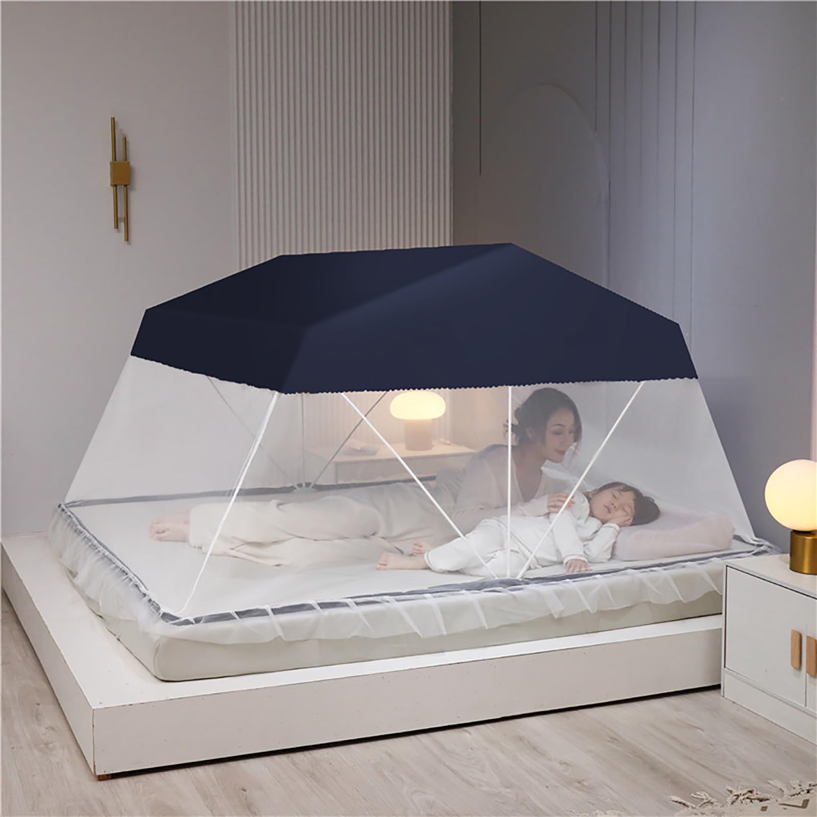 Moustiquaire avec fond en filet pliable contre les nuisibles de lit F