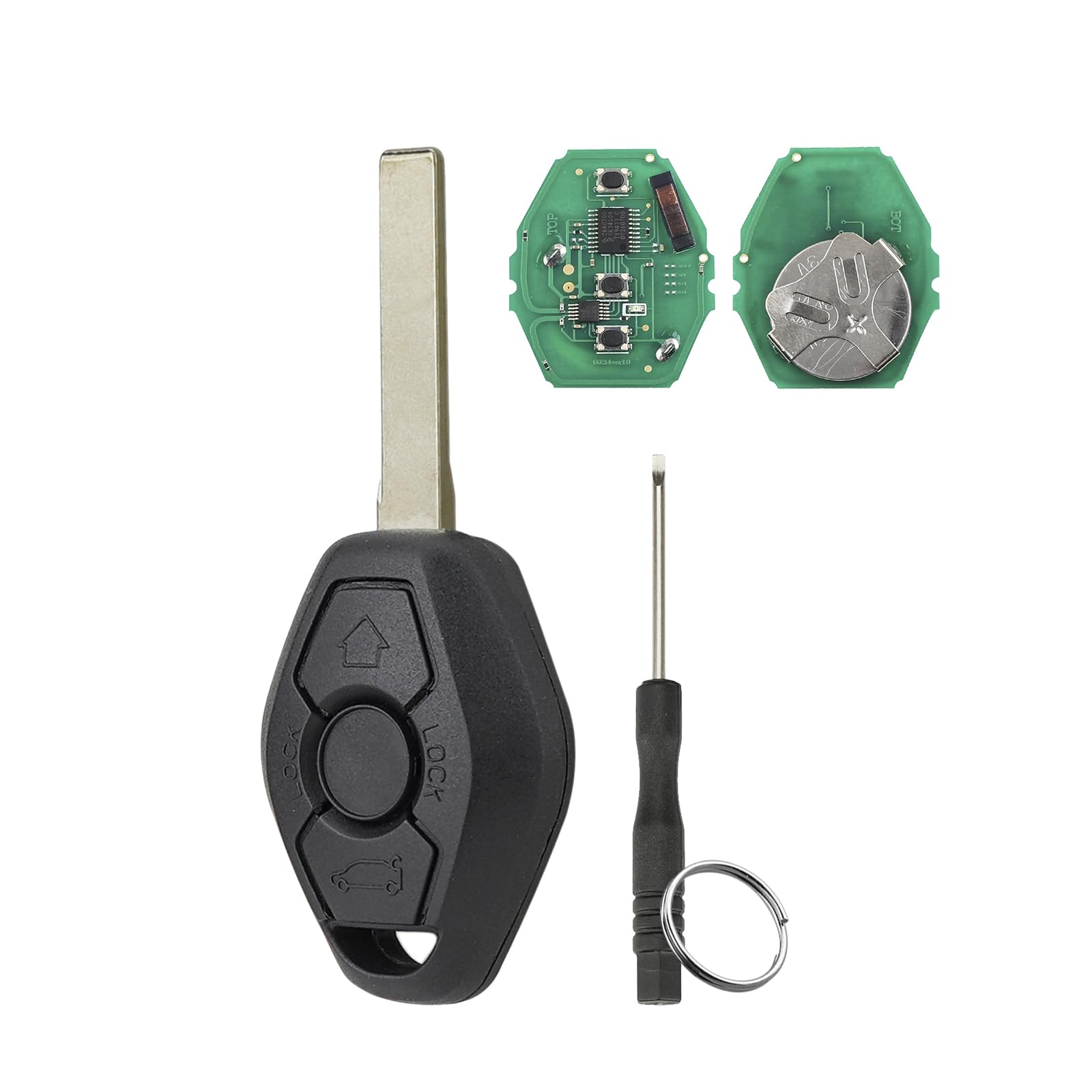 CAS2 868MHZ B-M-W Key Fob For BMW 3 E46 2004 - 2007 / BMW 5 Series E60 E61 Key / BMW 6 Series E63 E64 2003 - 2005 Remote Key Fob ID46 Chip with HU92 Blade Screwdriver Key Ring