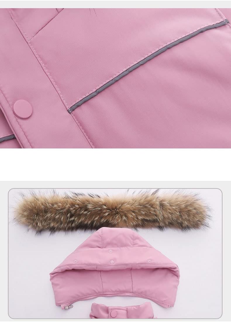 Bestgift Down jacket suit boys and girls thickened 1-6 years old ski jacket down 2-piece set to keep warm