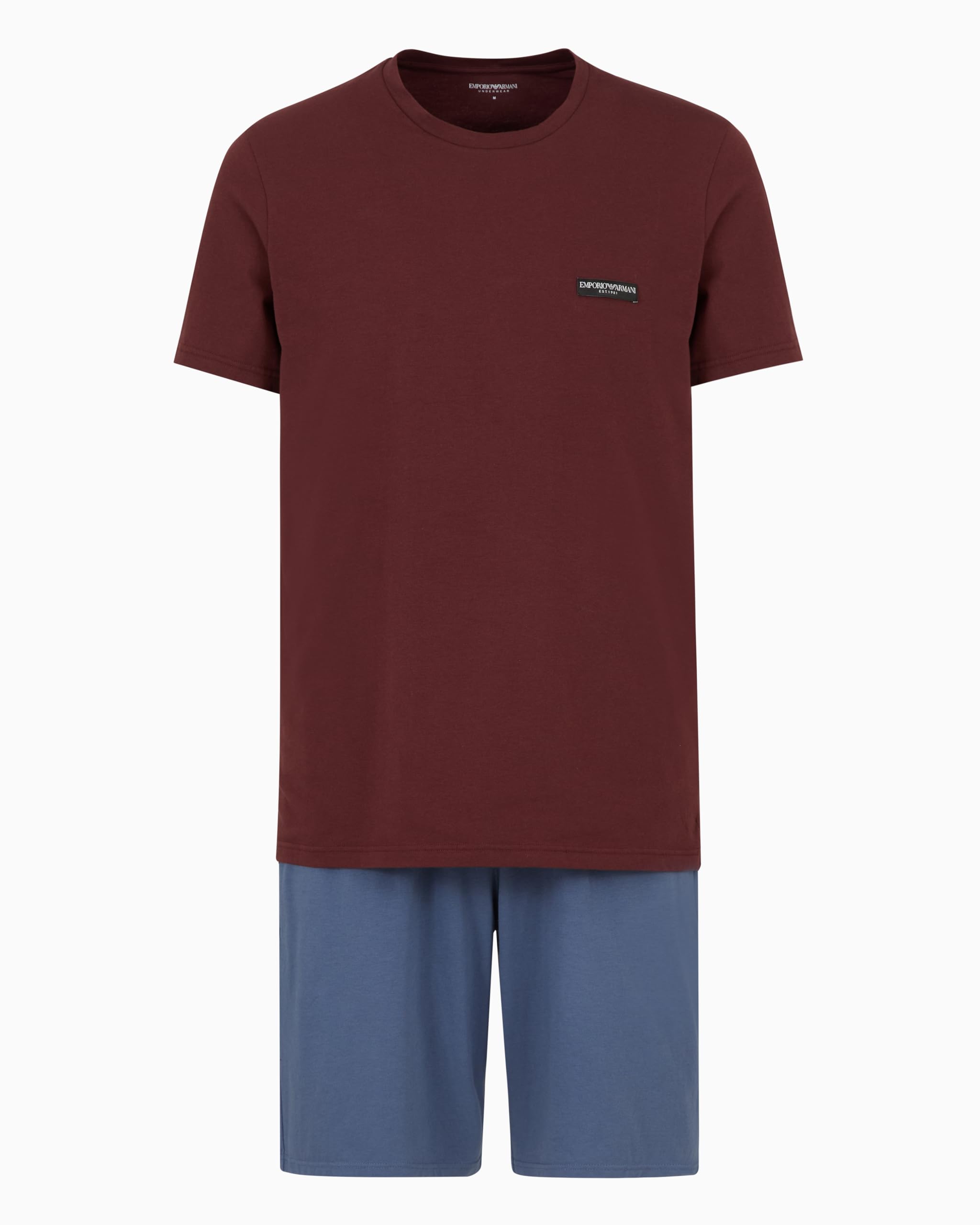 Emporio Armani Herren Rot / Blau Short Pajamas Pyjamaset, Rot/Blau, S