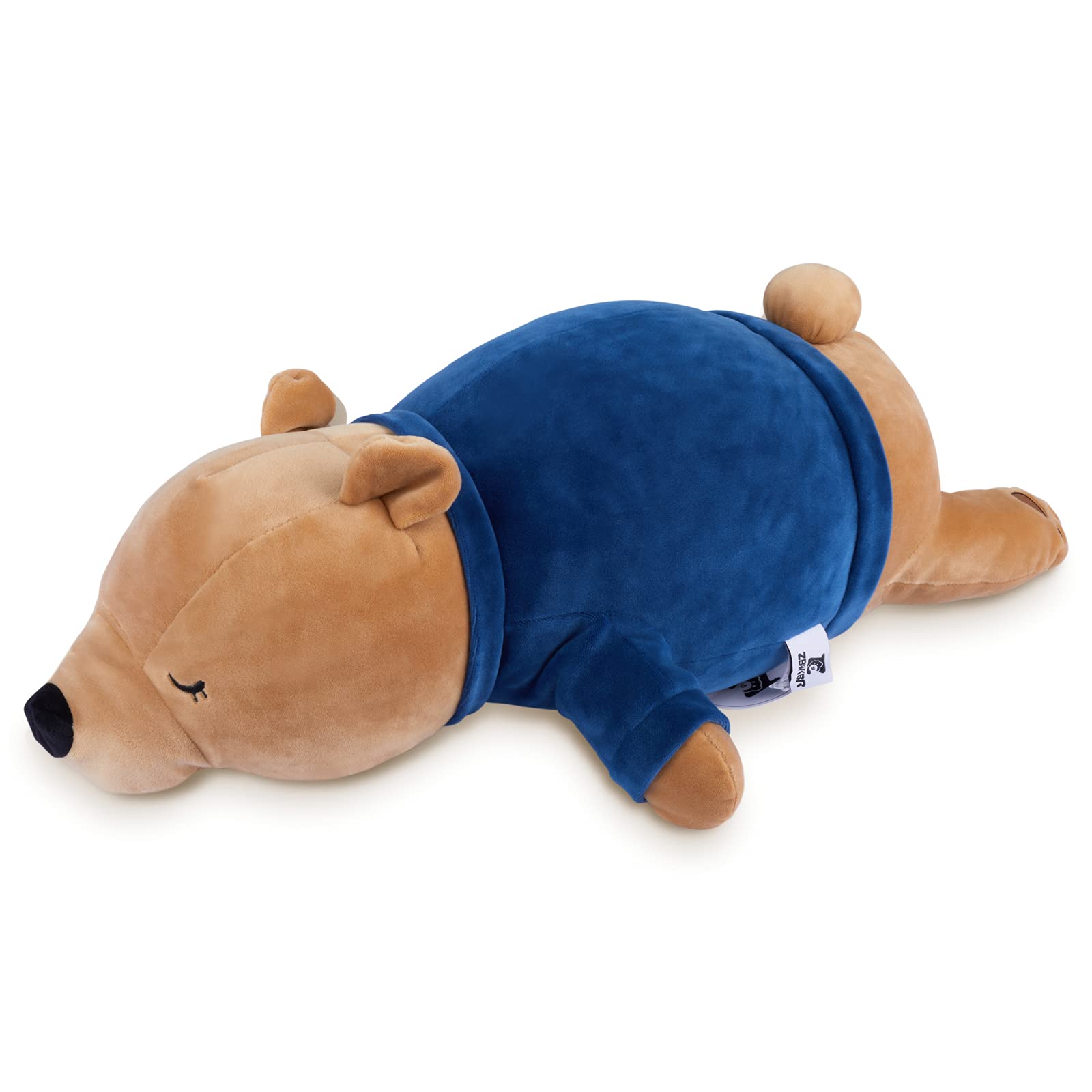 Stuffed Animal Bear Plush Toys – Cute Sleeping Bear Squishy Soft Brown Hugging Cuddle Pillow 12" (Small) Gifts for Kids Girls Boys Babies Birthday