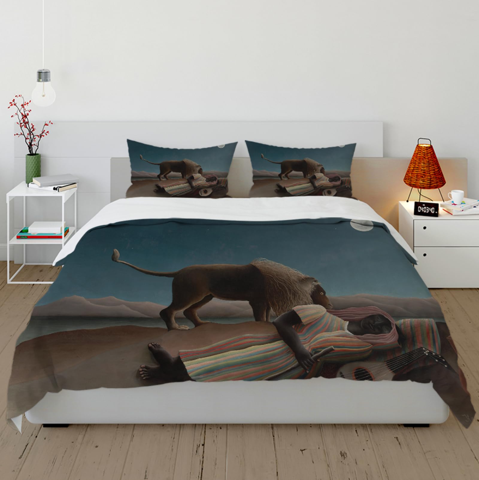 Rousseau Aesthetic klasyczny komplet pościeli, 2 poszewki na poduszkę z zamkiem błyskawicznym, bez prześcieradła, oddychający materiał, 200 x 200 cm