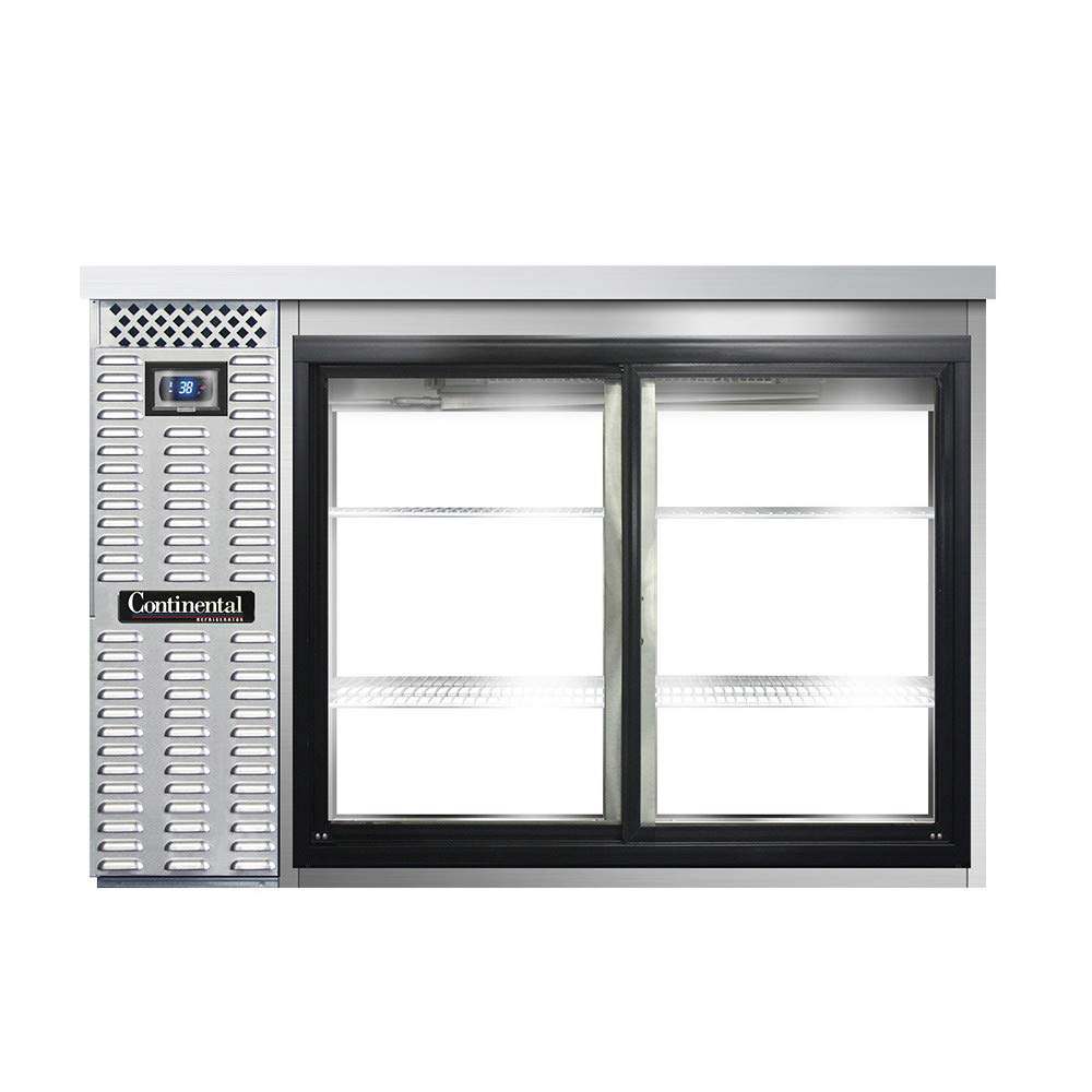 BBC50S-SS-SGD-PT Two Section Sliding Glass Door Refrigerated Pass-Thru Back Bar Cooler by Continental Refrigerator – Commercial Grade