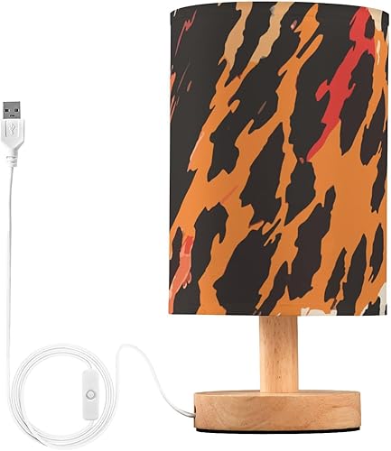 Miniatura 1 de FRODOTGV Abstract Tigers Fur Texture Table Lamps with USB Decorative Night Light with USB Office Dining Room Dresser Night Lights Desk Lights