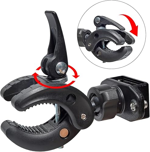 Miniatura 7 de UAYESOK Soporte de manillar de radio de mano para bicicleta/motocicleta, soporte de abrazadera para carril de agarre para Ham HT, Walkie Talkie,