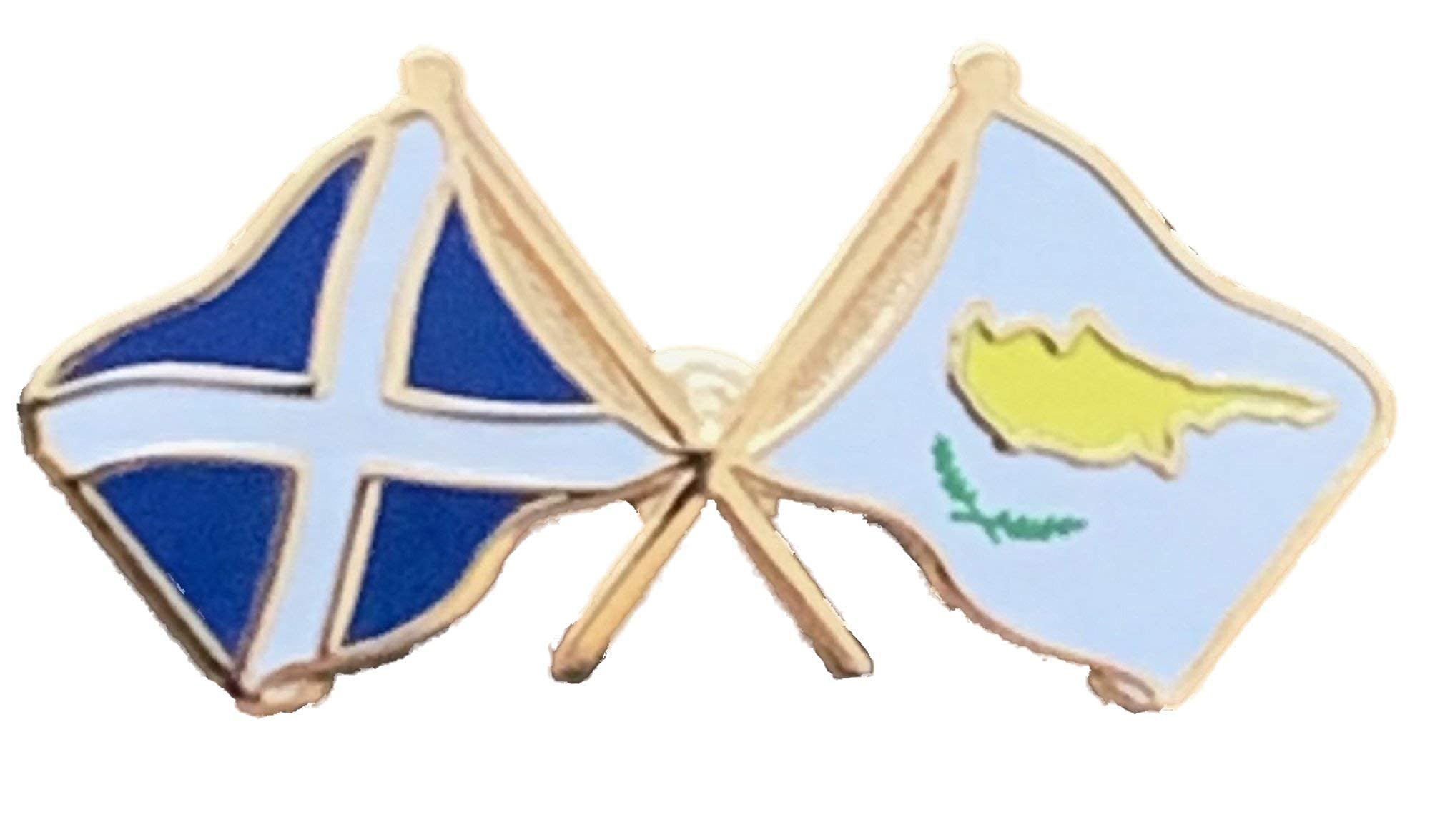 emblems gifts Scotland & Cyprus Flags Friendship Courtesy Enamel Lapel Pin Badge T1215