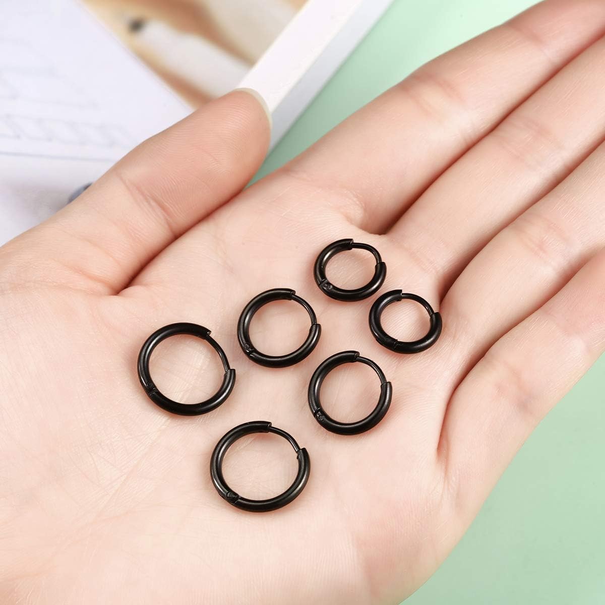 Surgical Stainless Steel Hoop Earrings 8mm/10mm/12mm Small Huggie Hoop Earrings for Women and Men - Image 4