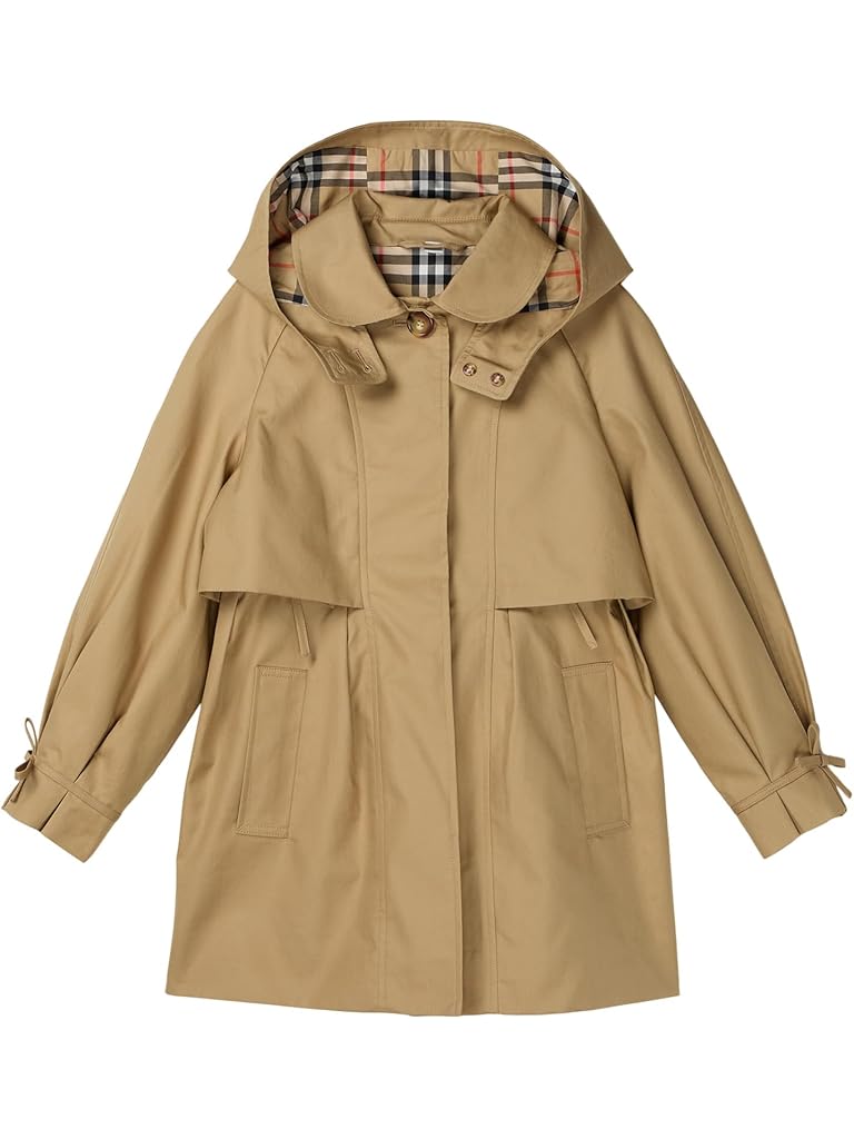 Bone Burberry Zoe Trench Coat (Big Kid)