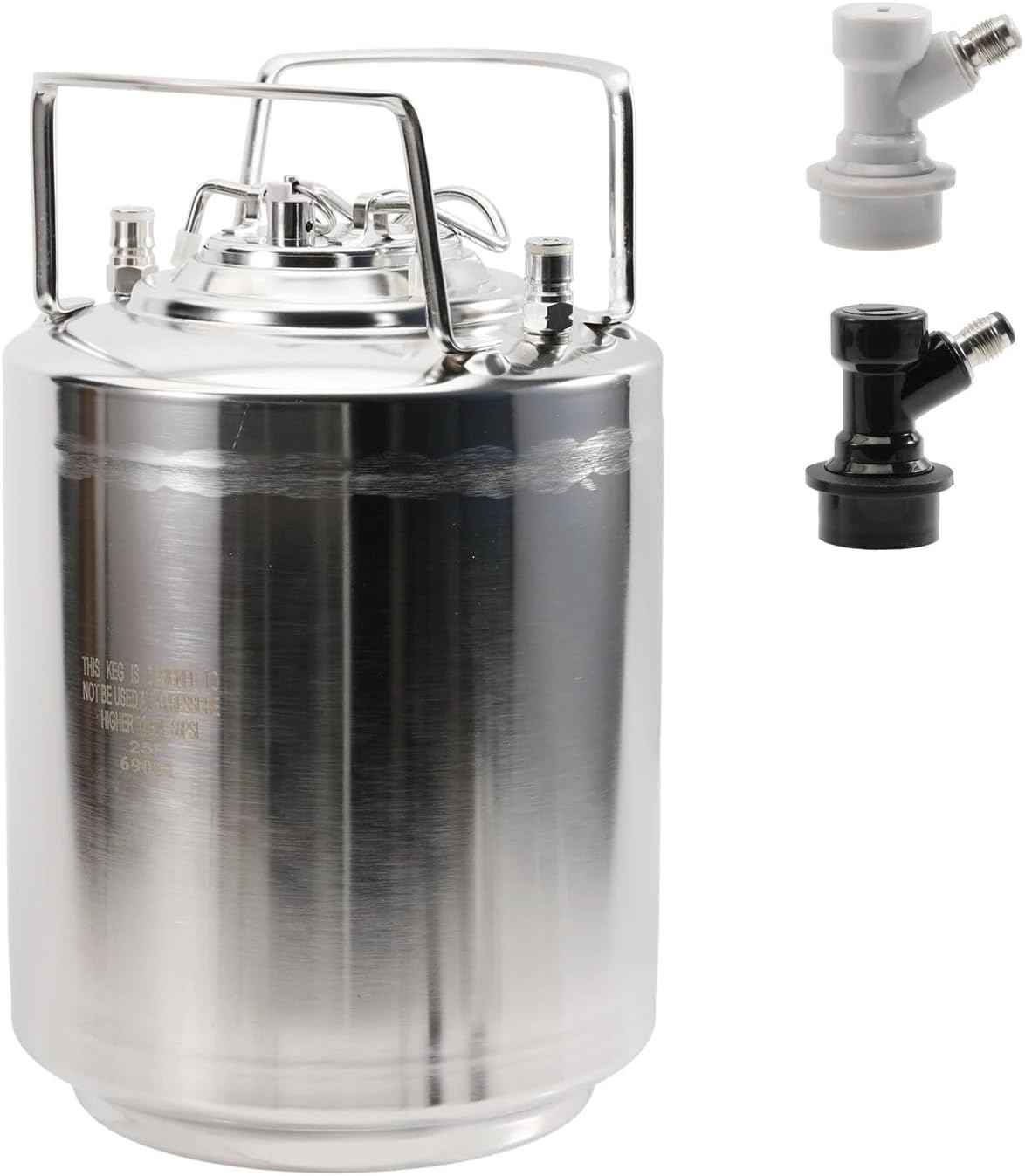10L (2.6 Gallon) Ball Lock Beer Keg - New Homebrew Craft Beer Keg with Double Ball Lock Post Design - 80psi Pressure Rating(10L Keg)