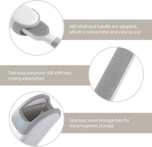 Miniatura 3 de Paquete de 2 cepillos portátiles para quitar pelusas, removedor de pelusa y pelusas para perros y gatos, cepillo autolimpiante de doble cara para
