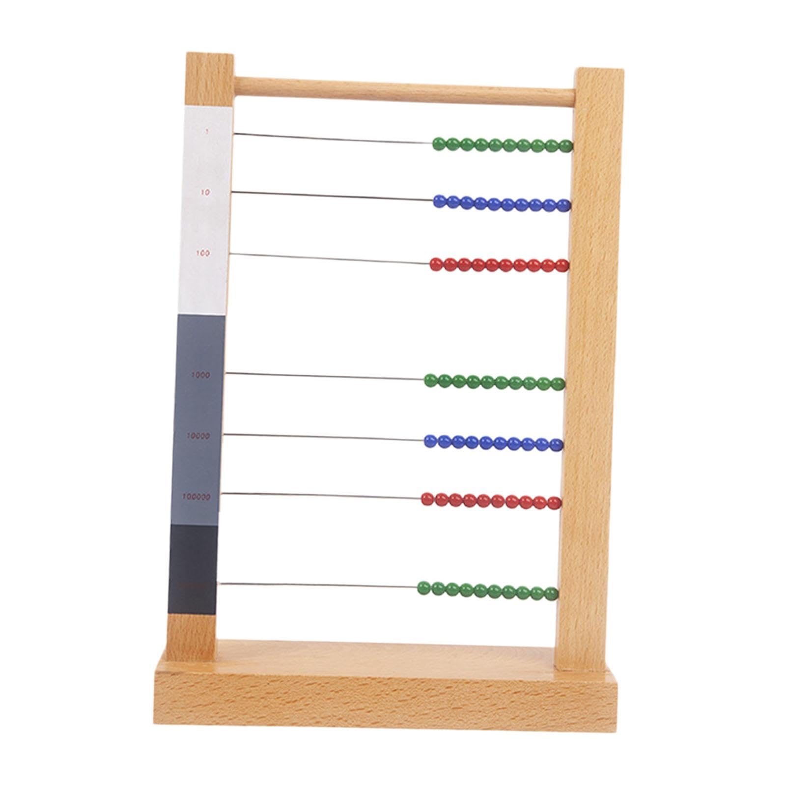 Boulier En Bois, Jouet D'apprentissage Des Mathématiques pour Enfants D'âge Préscolaire, Petit Cadre à Perles En Bois pour Le Développement Pr, 23,5 cm x 7 cm x 33,5 cm