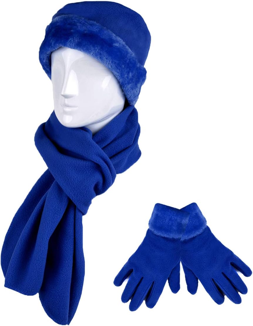Nollia Women's Winter Fleece Winter Set-Polyester Fleece Hat, Gloves, and Scarf Set for Cold Weather - Image 7