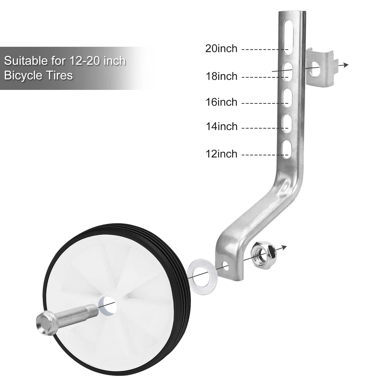 JEEZAO Training Wheels For Kids Bike,Bicycle Stabilizers Support Wheels Balance Auxiliar Wheel For 12 14 16 18 20 Inch Bikes 3 - View #7