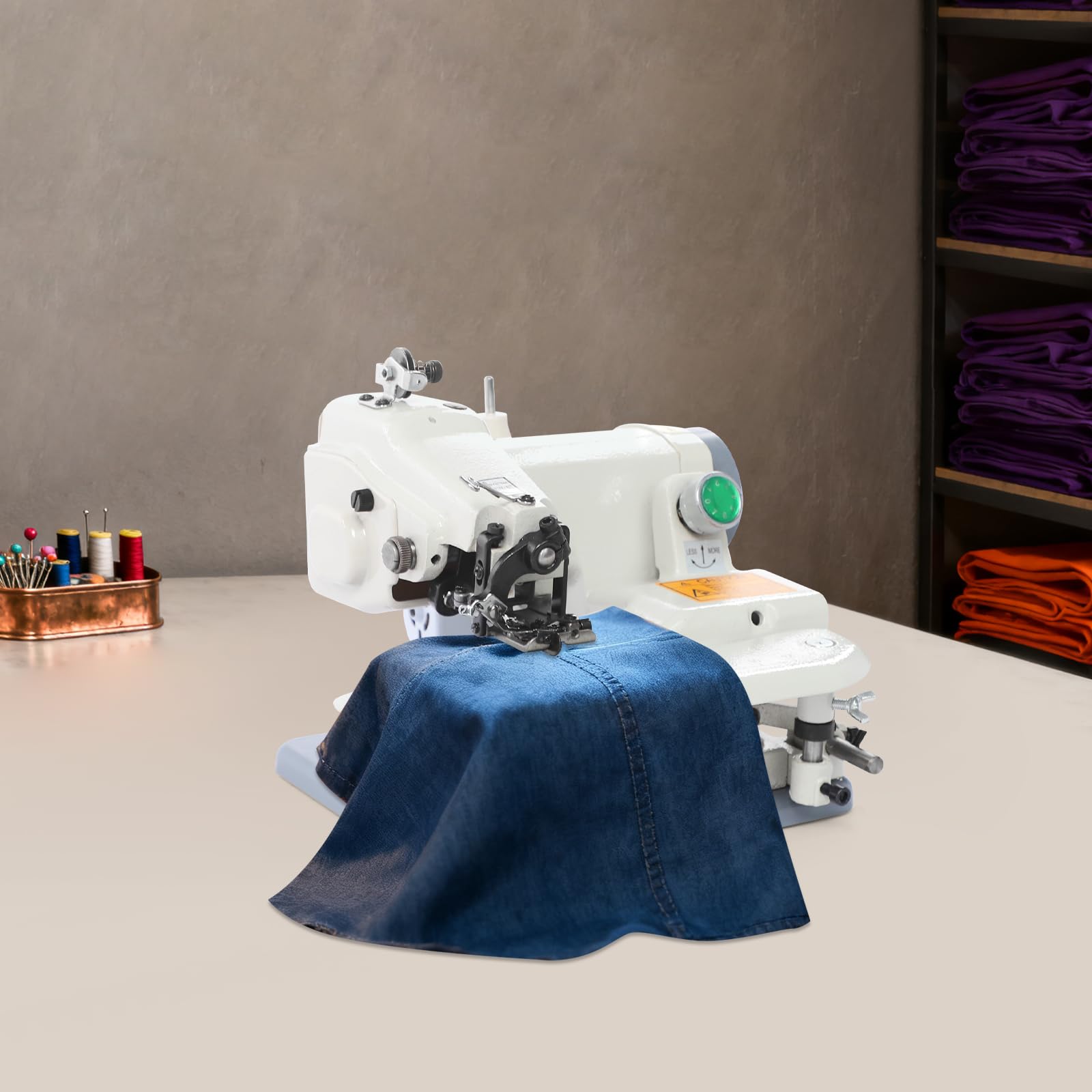 100W Blindstichmaschine, Tragbare Blindstich Saummaschinen, Blindstich Nähmaschine, Haushaltsnähmaschine 1200 U/min, Schneider Nähmaschine, für Schneidereien und Reinigungen