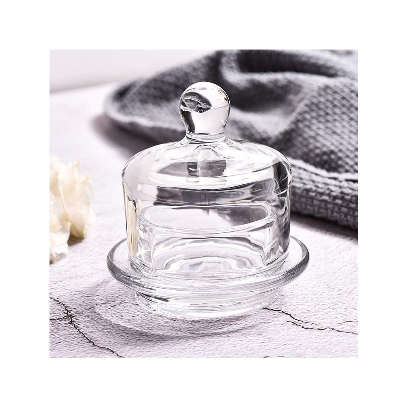 Portaburro In Vetro Con Coperchio Ermetico - Senza BPA, Legno FSC, Per 250g Di Burro - Foto 6