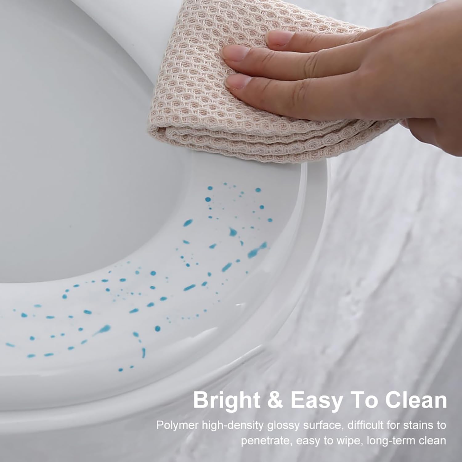 Bianco Tavoletta WC Forma D, Senza Rumore Asse Del Water Ammortizzata | Copriwater Senza Rumore con Cerniere Regolabili e Sgancio Rapido a Pulsante, Facile da Montare e Smontare, 34 x 42 cm