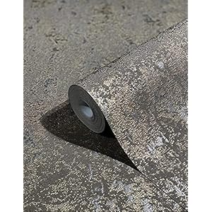 Avalon Behang bruin betonlook goud vliesbehang metallic industrieel beton goud betontapete glanzend pleisterlook Made in…