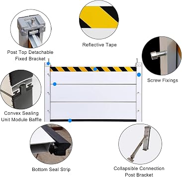 Front Door/Patio Door Flood Control Barrier Aluminum Baffle, Commercial Home Weather Water Barrier Shield, for Driveway/Warehouse/Garage, Removable Temporary Dams ( Color : H 24in(60cm) , Size : L 1.5