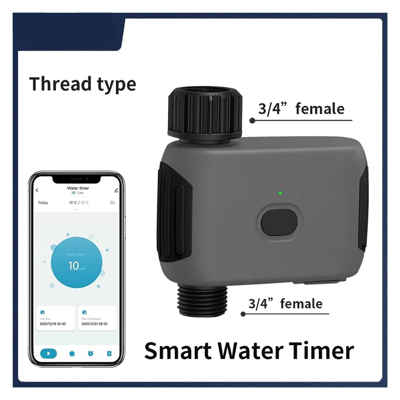 Bewässerungssteuerung. Bluetooth Garten Wasser Timer Regen Verzögerung Programmierbare Automatische Sprinkler Tropf Bewässerung Ventil Wassertimer(1Pcs)