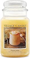 Village Candle Maple Butter Scented Jar Candle, 21.25 oz Large Apothecary Glass, Dual Wick, 170-Hour Burn Time, Maple Vanilla Honey Fragrance