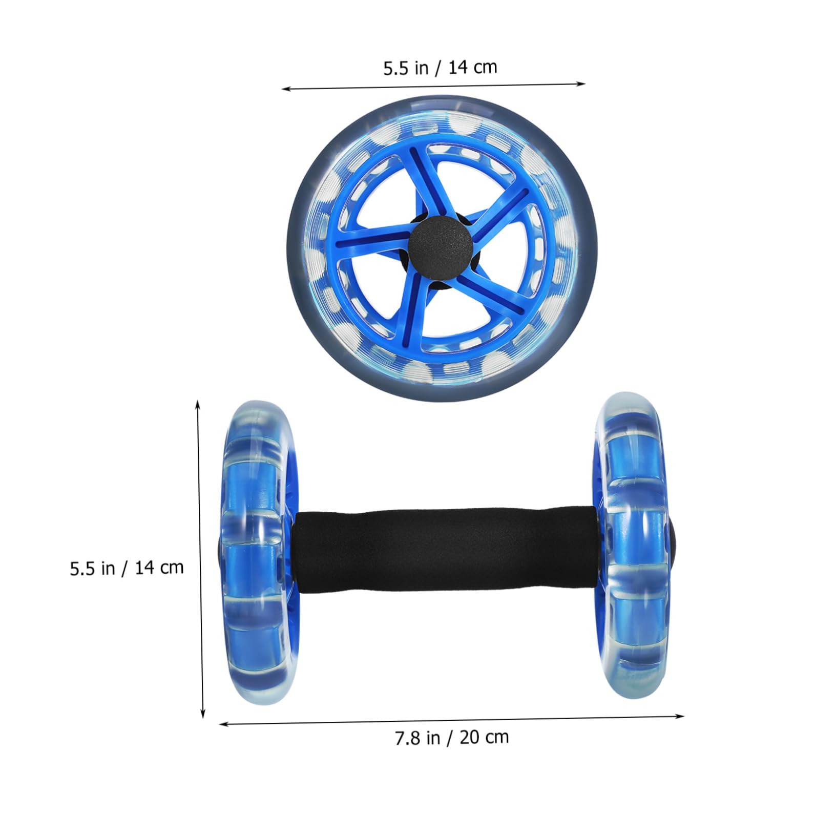 Toyvian Rueda Doble de Abdominales para Fortalecer Músculos, Diseño Ligero Ruedas Duales y Agarres Antideslizantes para Entrenamiento en Casa