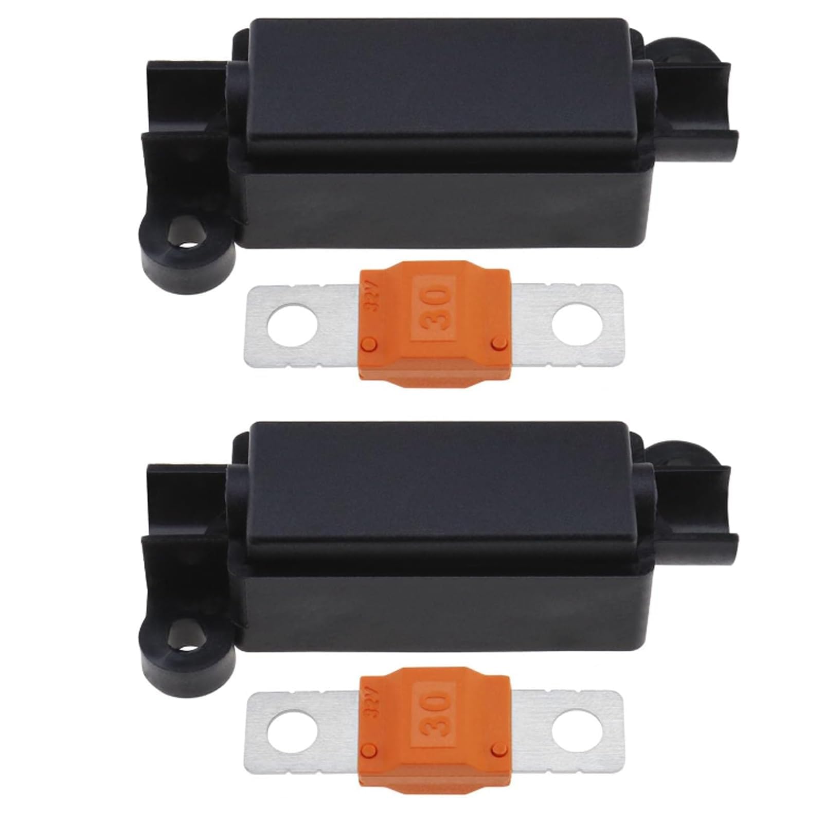 HARY 2PCS Midi Fuse Holders & 2PCS 30Amp-300Amp Fuses for Cars, 32V Trucks, Construction Vehicles, Agricultural Machinery, Buses, Caravans - Mega Fuse Replacement