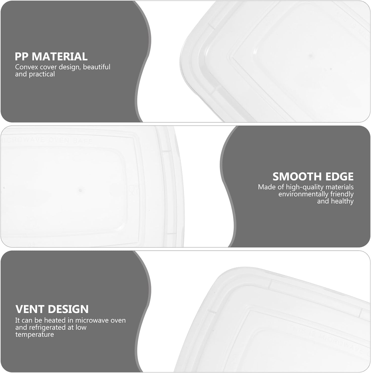 30pcs Disposable Plastic Bento Boxes Black Square Lunch Containers with Lids Food Storage Takeaway Packaging Boxes for Meal Prep and Carryout Random Style