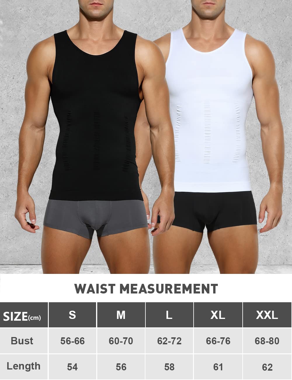Casey Kevin Debardeur Compression Homme | Débardeur Ventre Plat Homme | Maillot de Corps Gaine Ventre Plat | Gainant Minceur sous-vêtements, S-XXL, Lot de 4