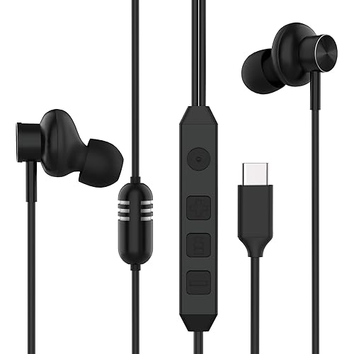 USB-C in-Ear Wired Headphones,Earbuds，3-Year Warranty, with high-Fidelity Sound Card, 5-Mode