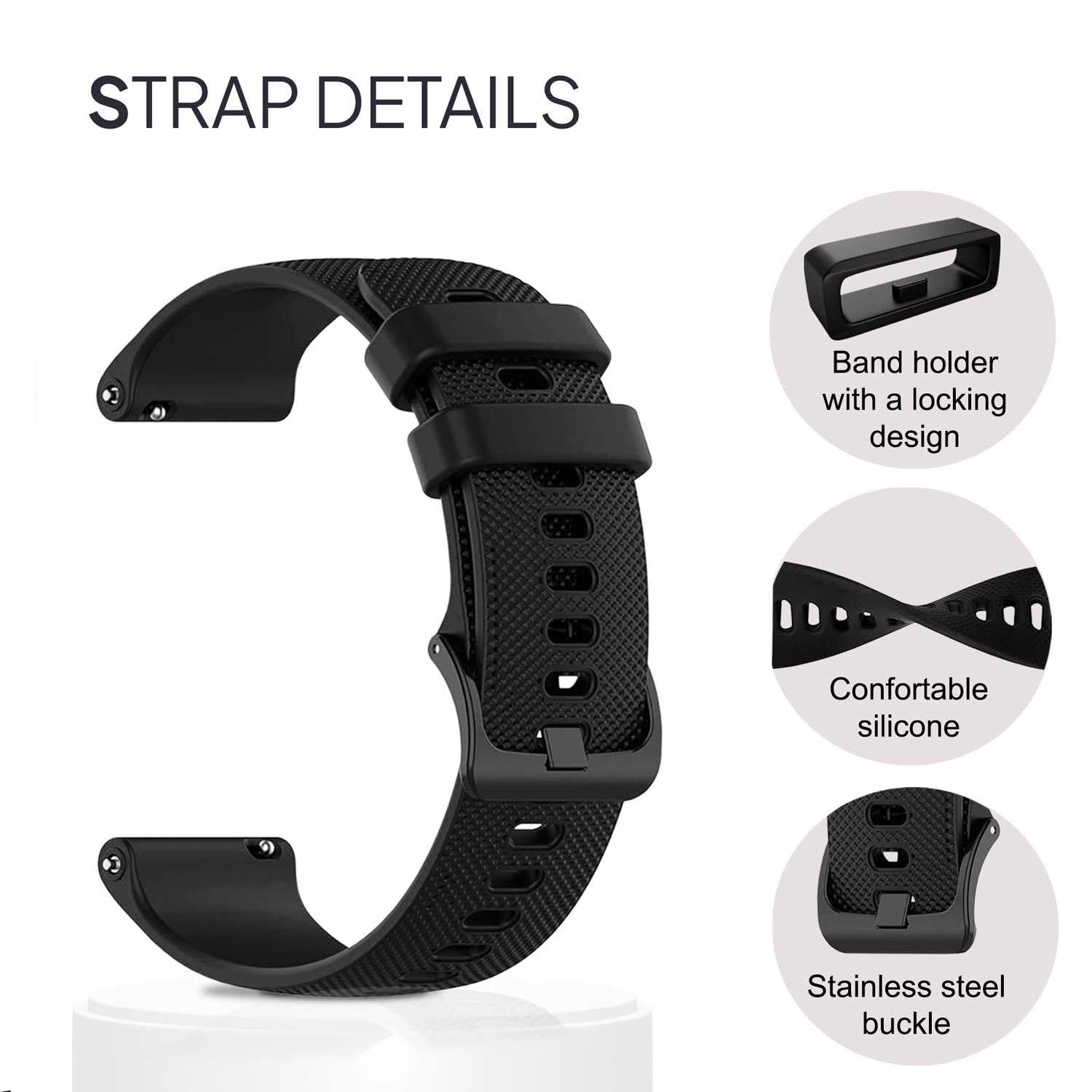 OcioDual Silikonowy pasek do zegarka, szybkie uwalnianie, kompatybilny z uniwersalnymi modelami 20mm-22mm-18mm, unisex